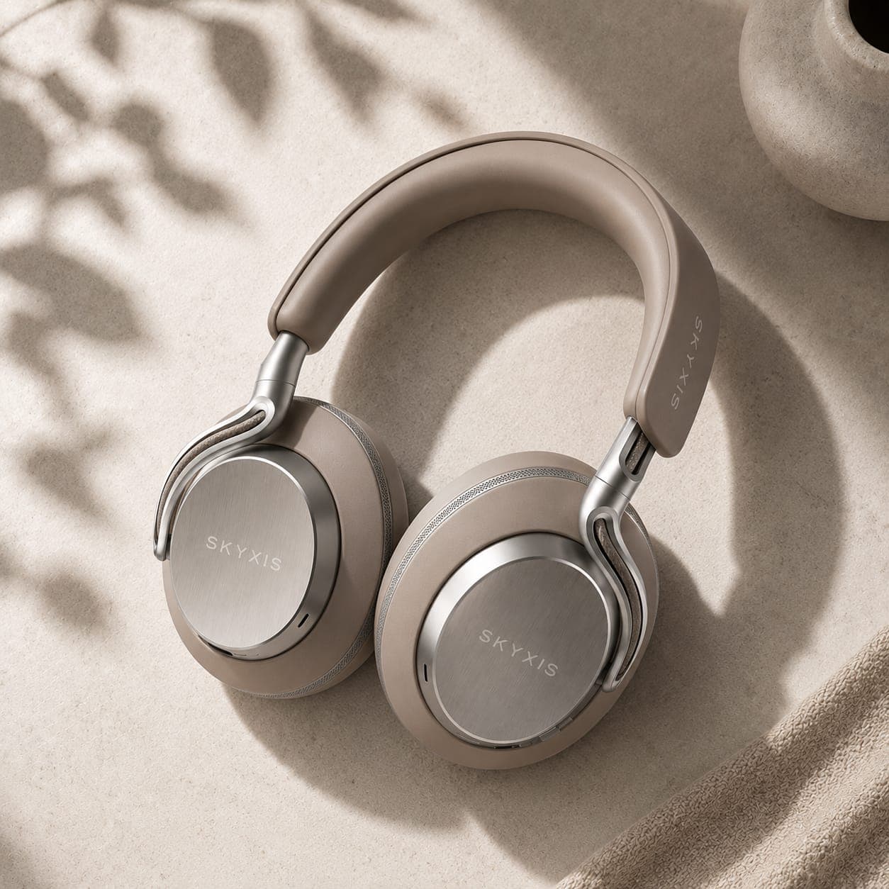 Skyxis Pulse headphones resting in soft afternoon light